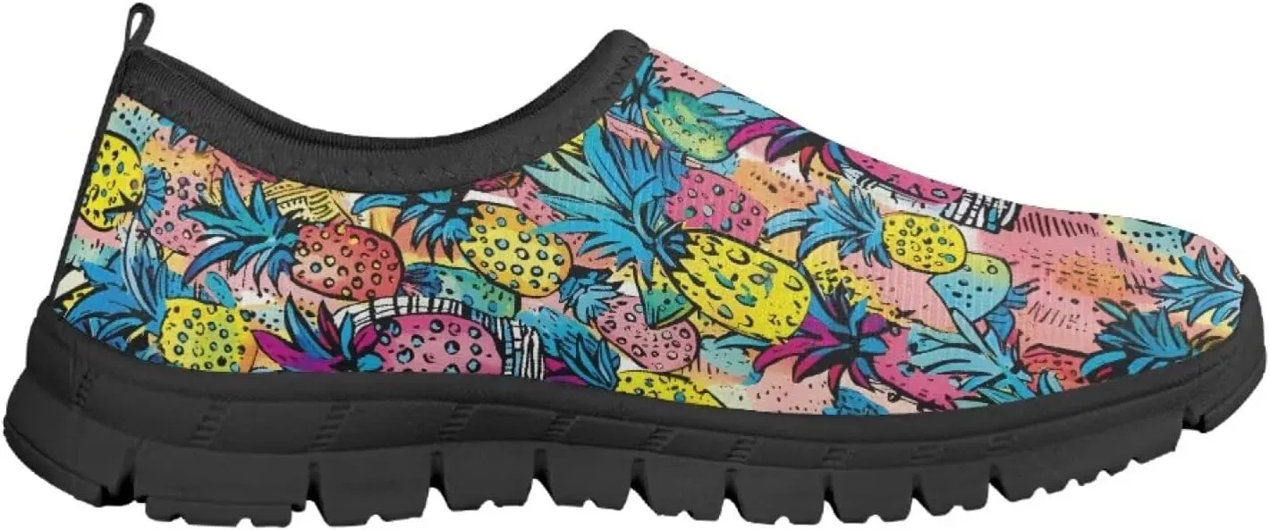 Tropical Pineapple Running Shoes LowCut Sneakers for Boys and Girls Comfortable Wide Fashion Casual Shoes