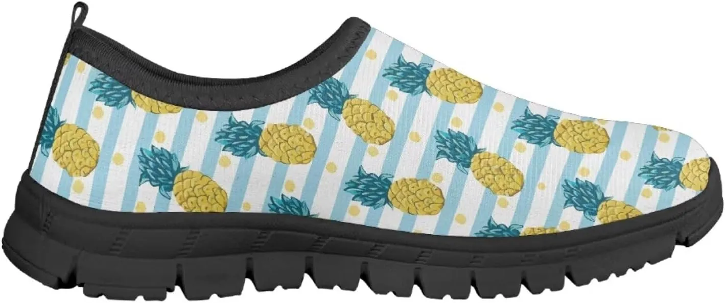 Tropical Pineapple Running Shoes LowCut Sneakers for Boys and Girls Comfortable Wide Fashion Casual Shoes