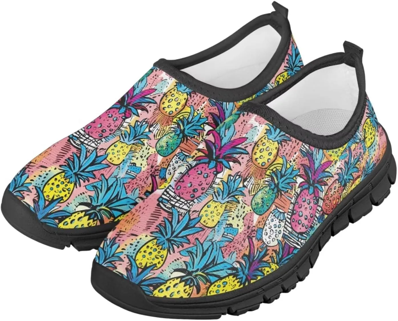 Tropical Pineapple Running Shoes LowCut Sneakers for Boys and Girls Comfortable Wide Fashion Casual Shoes
