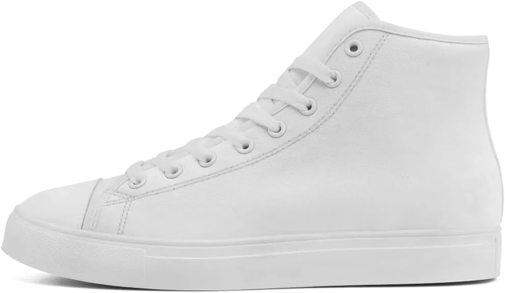 White High Top Canvas Shoes Womens Mens High Top Sneakers Lace Up Casual Shoes Gifts for Men Women