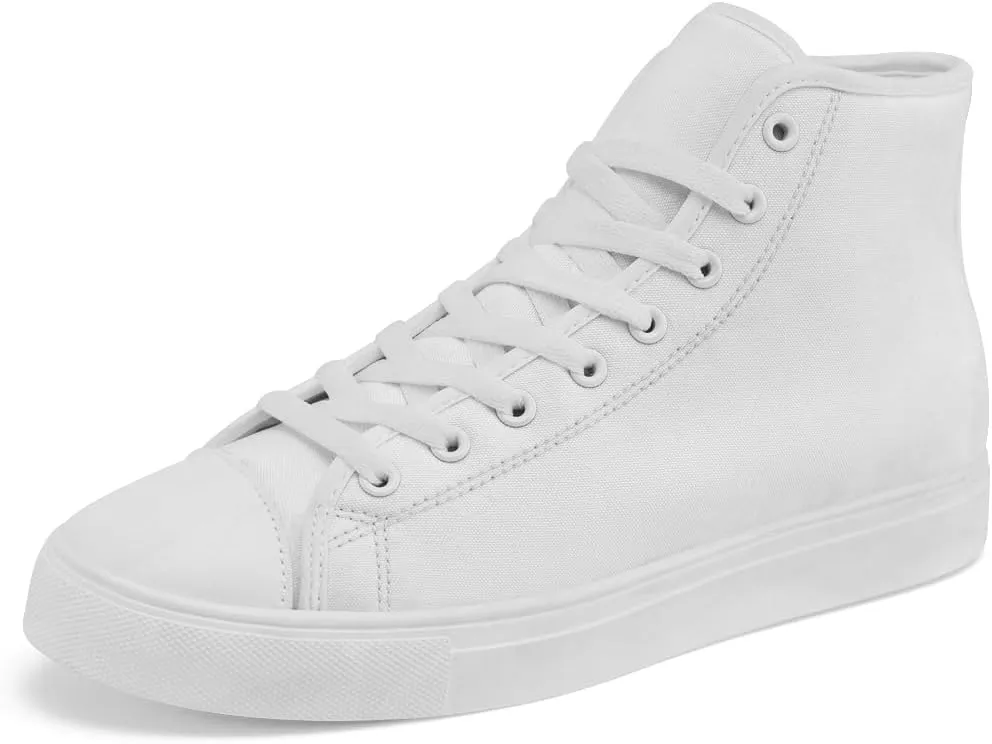 White High Top Canvas Shoes Womens Mens High Top Sneakers Lace Up Casual Shoes Gifts for Men Women