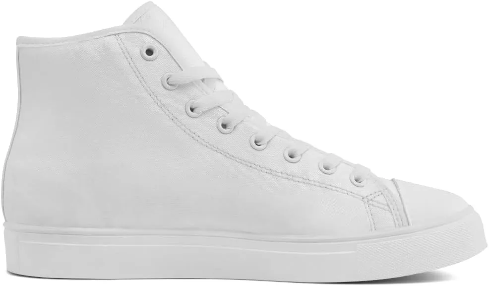 White High Top Canvas Shoes Womens Mens High Top Sneakers Lace Up Casual Shoes Gifts for Men Women