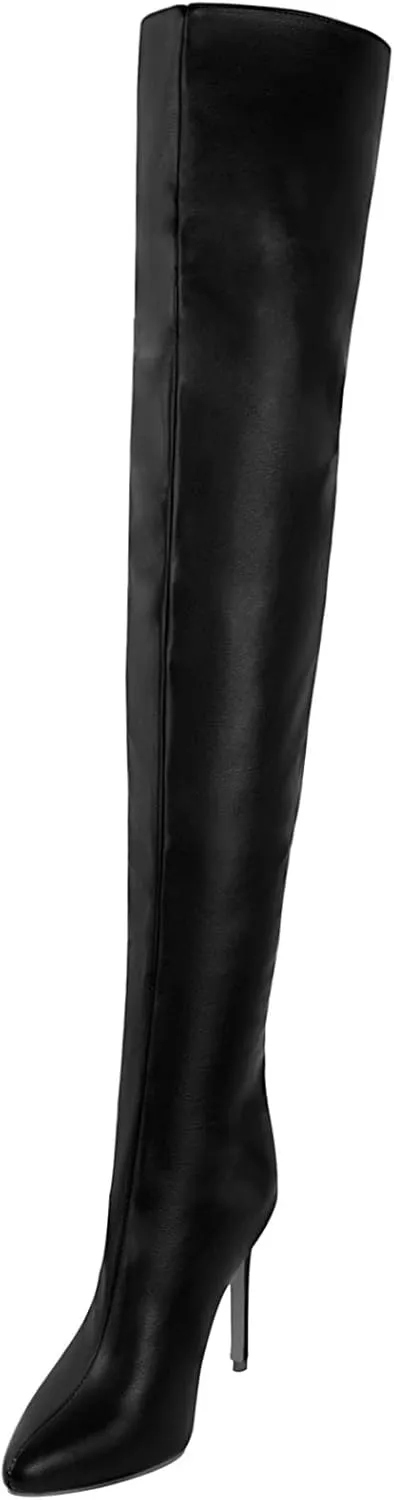 Women's Boots Club Sexy Boots Heel Boots Over The Knee Boots Winter Platform Stiletto Heel Round Toe Sexy Faux Leather Patent Leather Zipper