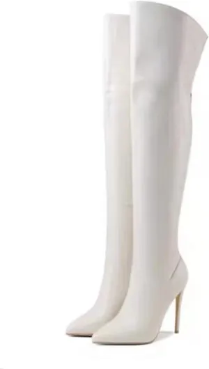 Women's Boots Club Sexy Boots Heel Boots Over The Knee Boots Winter Platform Stiletto Heel Round Toe Sexy Faux Leather Patent Leather Zipper