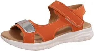 Womens Comfortable Flat Sandals Summer Beach Adjustable Strappy Leather Casual Sandals Fashion Open Toe Lightweight Yoga Walking Swimming Shoes Indoor Outdoor