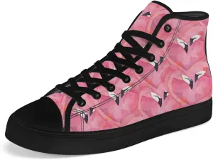 Women's Men's Flamingo High Top Canvas Shoes High Top Sneakers Lace Up Casual Shoes Gifts for Men Women