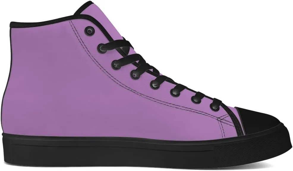 Women's Men's High Top Canvas Shoes Purple High Top Sneakers Lace Up Casual Shoes Gifts for Men Women