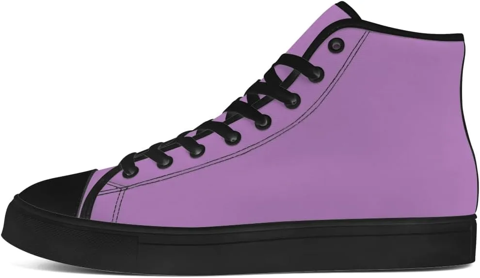 Women's Men's High Top Canvas Shoes Purple High Top Sneakers Lace Up Casual Shoes Gifts for Men Women