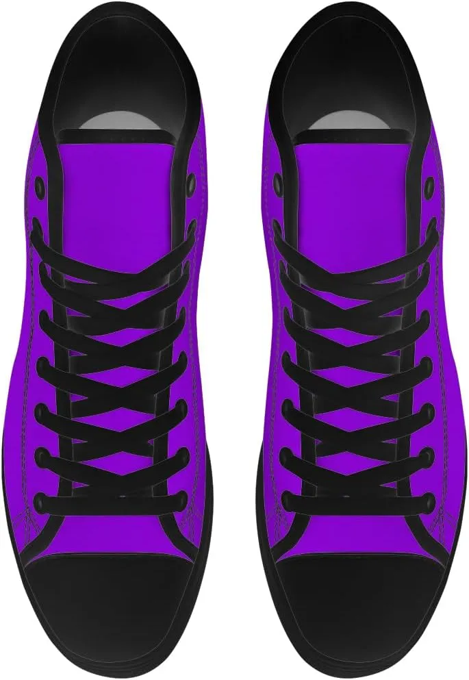 Women's Men's High Top Canvas Shoes Purple High Top Sneakers Lace Up Casual Shoes Gifts for Men Women