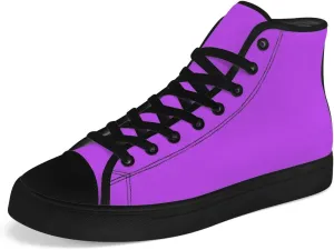 Women's Men's High Top Canvas Shoes Purple High Top Sneakers Lace Up Casual Shoes Gifts for Men Women