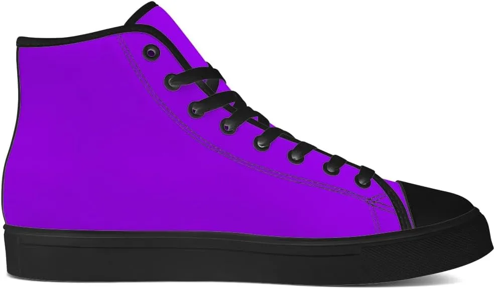 Women's Men's High Top Canvas Shoes Purple High Top Sneakers Lace Up Casual Shoes Gifts for Men Women