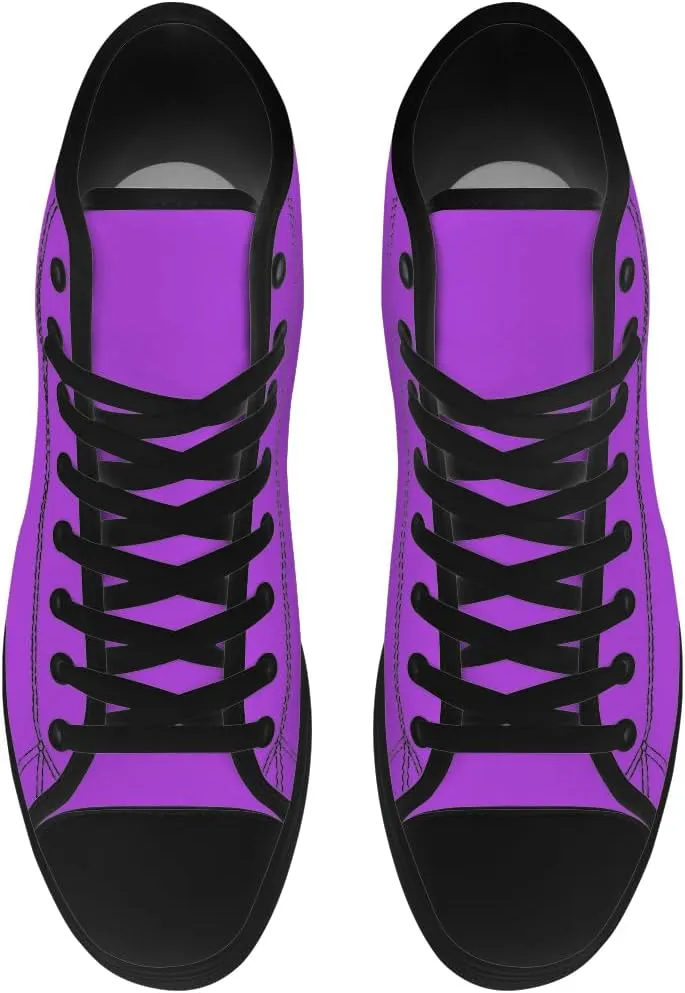 Women's Men's High Top Canvas Shoes Purple High Top Sneakers Lace Up Casual Shoes Gifts for Men Women