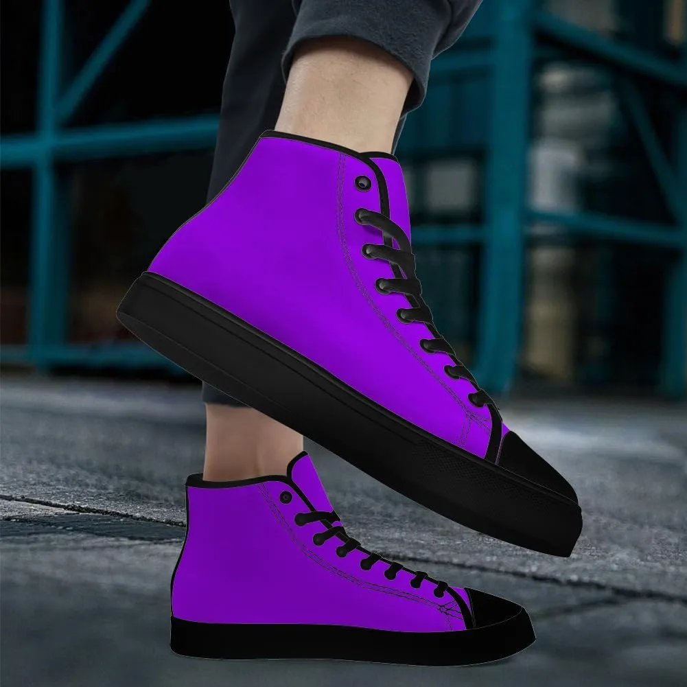 Women's Men's High Top Canvas Shoes Purple High Top Sneakers Lace Up Casual Shoes Gifts for Men Women