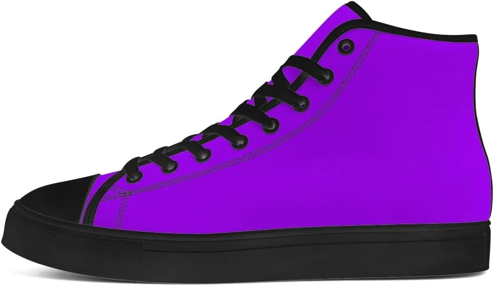 Women's Men's High Top Canvas Shoes Purple High Top Sneakers Lace Up Casual Shoes Gifts for Men Women