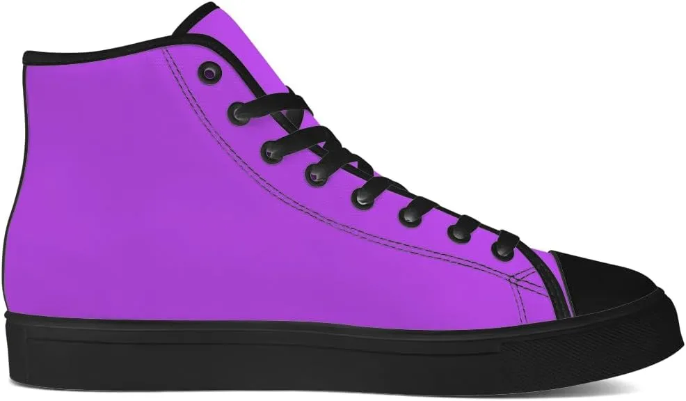 Women's Men's High Top Canvas Shoes Purple High Top Sneakers Lace Up Casual Shoes Gifts for Men Women