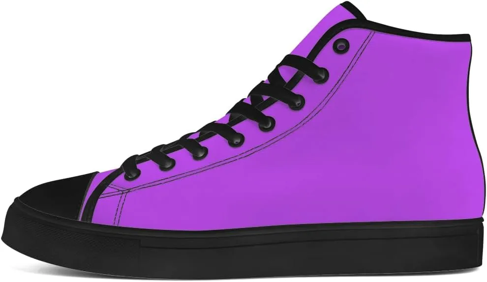 Women's Men's High Top Canvas Shoes Purple High Top Sneakers Lace Up Casual Shoes Gifts for Men Women