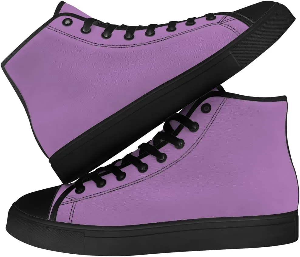 Women's Men's High Top Canvas Shoes Purple High Top Sneakers Lace Up Casual Shoes Gifts for Men Women