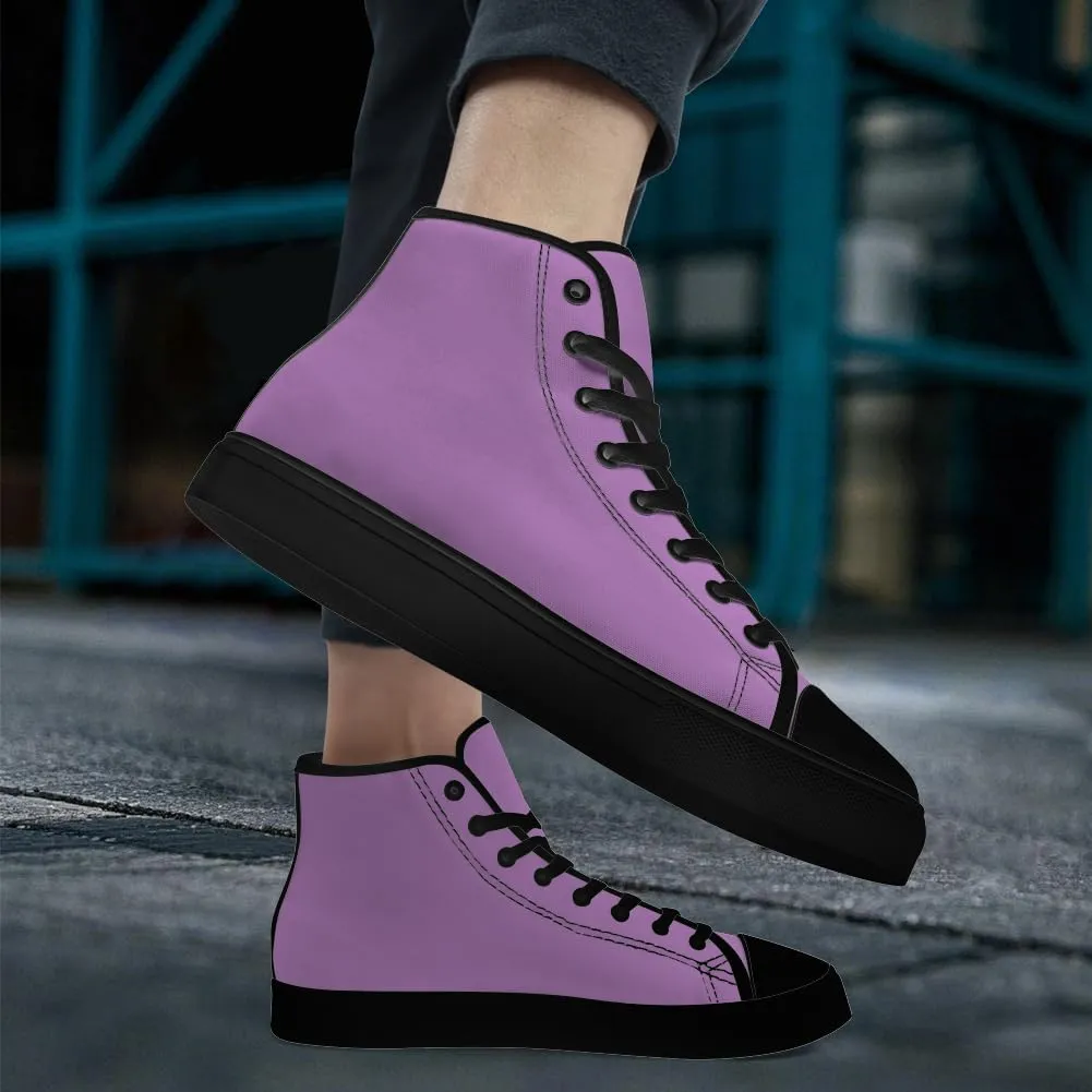 Women's Men's High Top Canvas Shoes Purple High Top Sneakers Lace Up Casual Shoes Gifts for Men Women