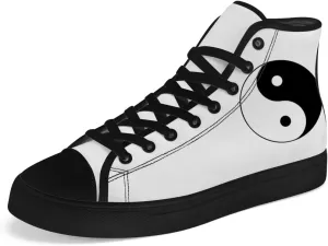 Yin and Yang High Top Canvas Shoes High Top Sneakers Lace Up Casual Shoes Gifts for Men Women