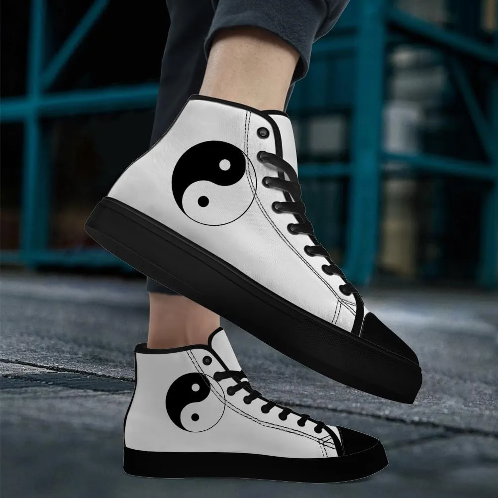 Yin and Yang High Top Canvas Shoes High Top Sneakers Lace Up Casual Shoes Gifts for Men Women