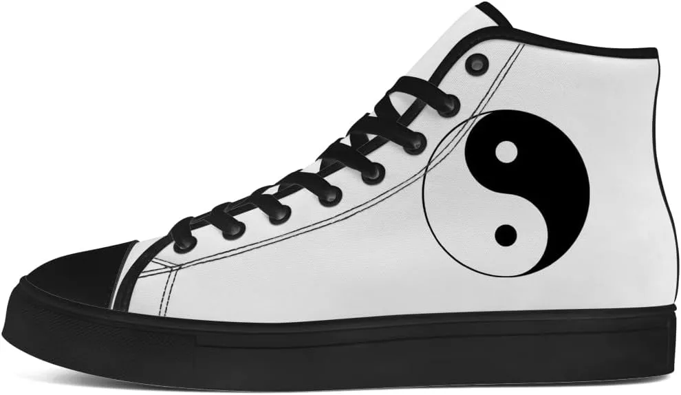Yin and Yang High Top Canvas Shoes High Top Sneakers Lace Up Casual Shoes Gifts for Men Women
