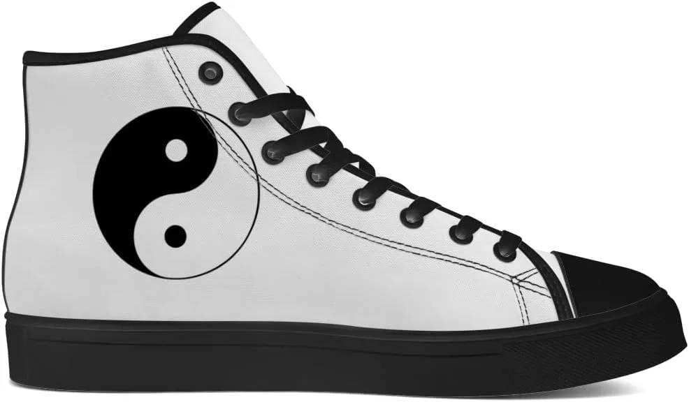 Yin and Yang High Top Canvas Shoes High Top Sneakers Lace Up Casual Shoes Gifts for Men Women